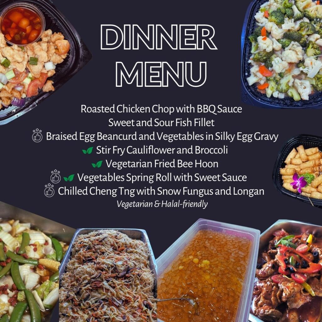 dinner menu from razer