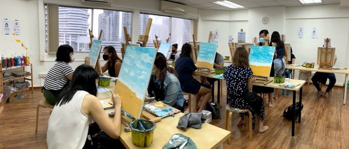 painting class at artify studio
