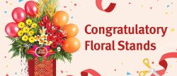 congratulatory floral stand humming