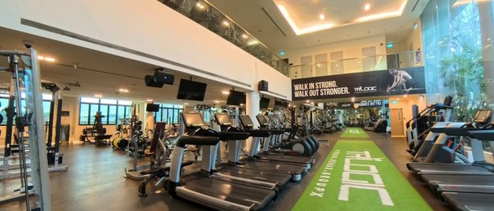 trilogic gym area with multiple equipment